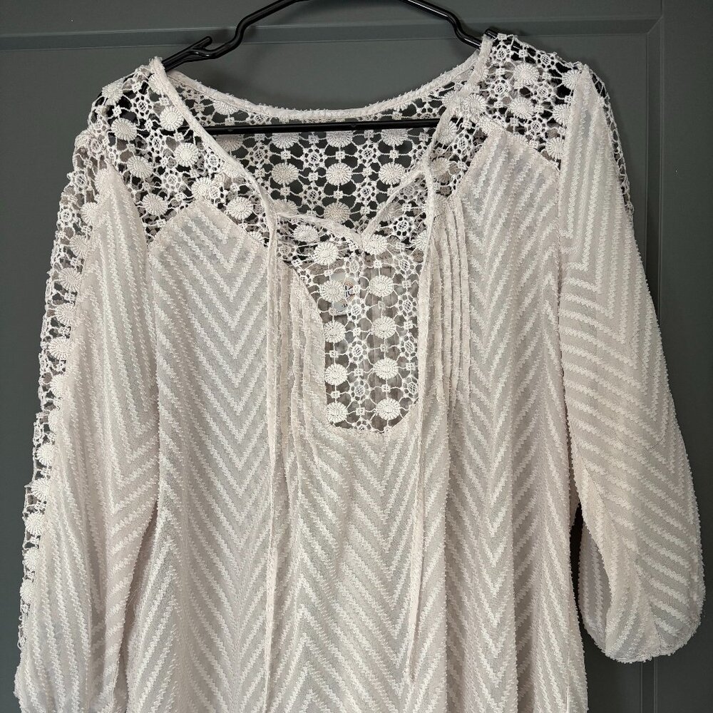 Women's Sheer Blouse Bila - Color Beige - Size M